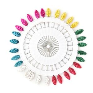 Colorful Leaf-Shaped Sewing Pins